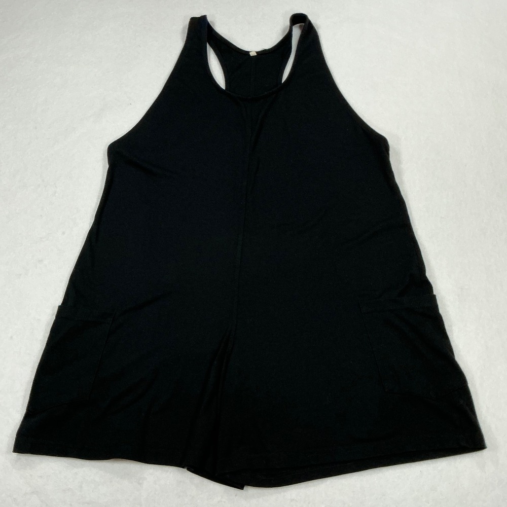 Unbranded Black Racerback Swing Romper Sleeveless Knit Pocket Jumpsuit‎ Womens M